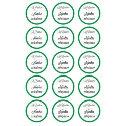 Papel de oblea - 15 diseños iguales en Círculos de 5 cm Nombre y fecha Mi bautizo - Impresión personalizada