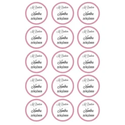 Papel de oblea - 15 diseños iguales en Círculos de 5 cm Nombre y fecha Mi bautizo - Impresión personalizada