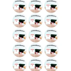 Papel de oblea - 15 diseños iguales en Círculos de 5 cm Mi Graduación - Impresión personalizada