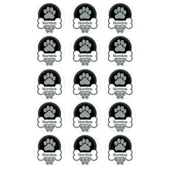 Papel de oblea - 15 diseños iguales en Círculos de 5 cm Nombre mascota perro o gato - Impresión personalizada