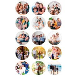 Papel de oblea - 15 fotos diferentes en Círculos de 5 cm - Impresión personalizada