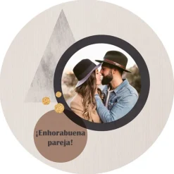 Papel de oblea - Foto y Rótulo Diseño 1 - 20 cm - Impresión personalizada