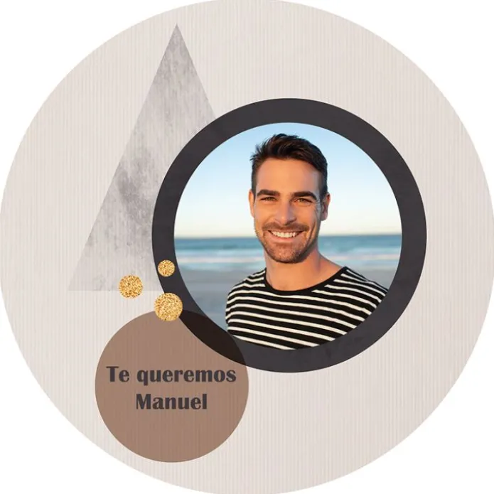 Papel de oblea - Foto y Rótulo Diseño 1 - 20 cm - Impresión personalizada