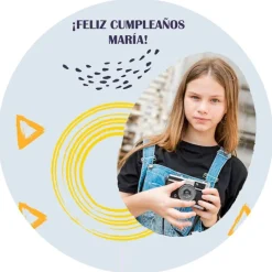 Papel de oblea - Foto y Rótulo Diseño 2 - 20 cm - Impresión personalizada