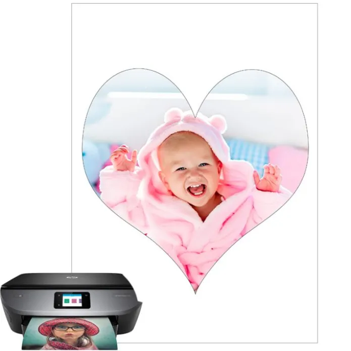 Papel de oblea grueso - Corazón de 20 cm - Impresión comestible personalizada