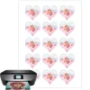 Papel de oblea grueso - 15 fotos iguales en Corazones de 5 cm - Impresión comestible personalizada