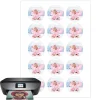 Papel de oblea grueso - 15 fotos iguales en Círculos de 5 cm - Impresión comestible personalizada