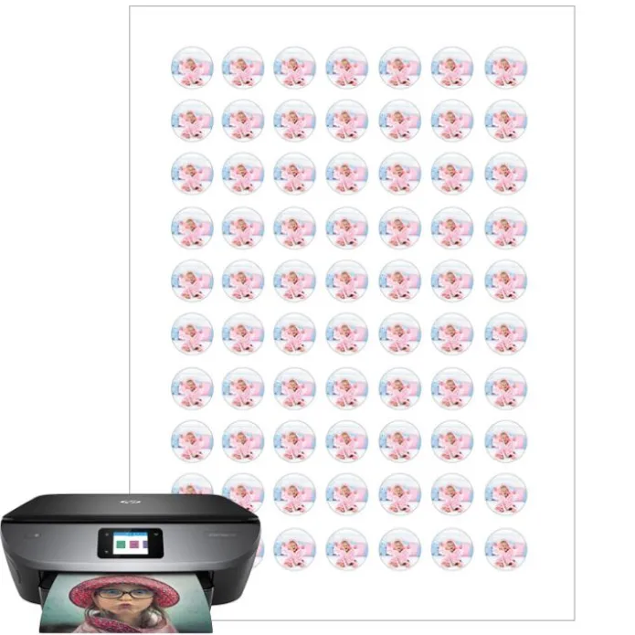 Papel de oblea grueso - 70 fotos iguales en Círculos de 2 cm - Impresión comestible personalizada