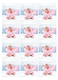 Papel de oblea grueso - 12 fotos iguales en Cuadrados de 6 cm - Impresión comestible personalizada