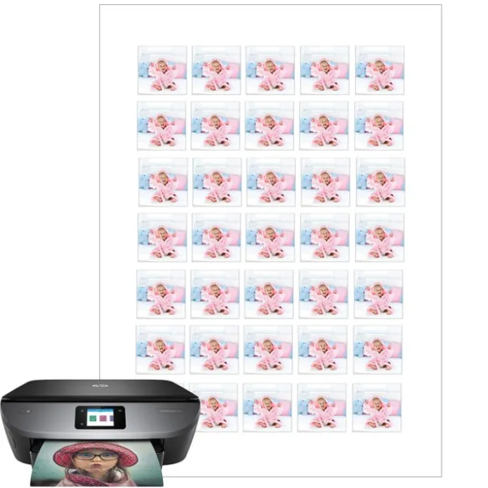 Papel de oblea grueso - 35 fotos iguales en Cuadrados de 3 cm - Impresión personalizada