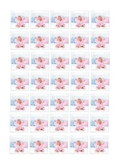 Papel de oblea grueso - 35 fotos iguales en Cuadrados de 3 cm - Impresión personalizada