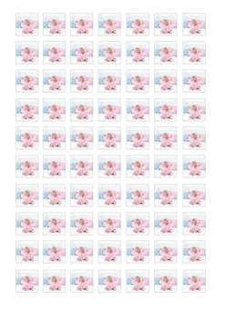 Papel de oblea grueso - 70 fotos iguales en Cuadrados de 2 cm - Impresión personalizada