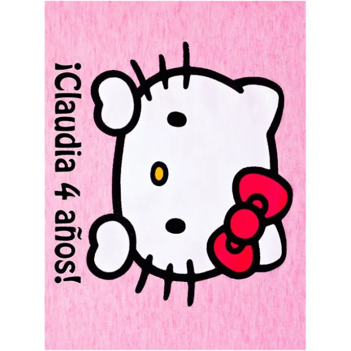 Papel de oblea - Hello Kitty con texto corto personalizado A4 - Impresión personalizada