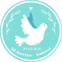 Papel de oblea - Nombre y fecha Mi Bautizo 2 - 20 cm - Impresión personalizada
