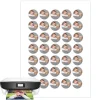 Papel multitransfer para merengues, chocolate e isomalt - 35 fotos iguales en Círculos de 3 cm - Impresión personalizada
