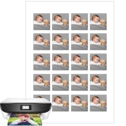 Papel multitransfer para merengues, chocolate e isomalt - 20 fotos iguales en Cuadrados de 4 cm - Impresión personalizada