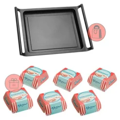 Parrilla lisa antiadherente Efficient con asas 43 cm - Aluminio fundido - BRA + REGALO cajas hamburguesas