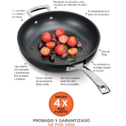 Parrilla lisa antiadherente TNS PRO rectangular 25 x 35 cm - Aluminio forjado - Le Creuset