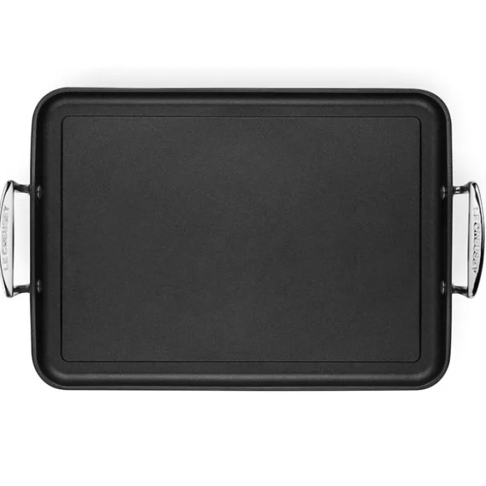 Parrilla lisa antiadherente TNS PRO rectangular 25 x 35 cm - Aluminio forjado - Le Creuset