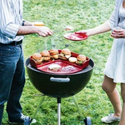 Parrilla para hamburguesas roja 38 cm - Cerámica - Emile Henry + REGALO cajas