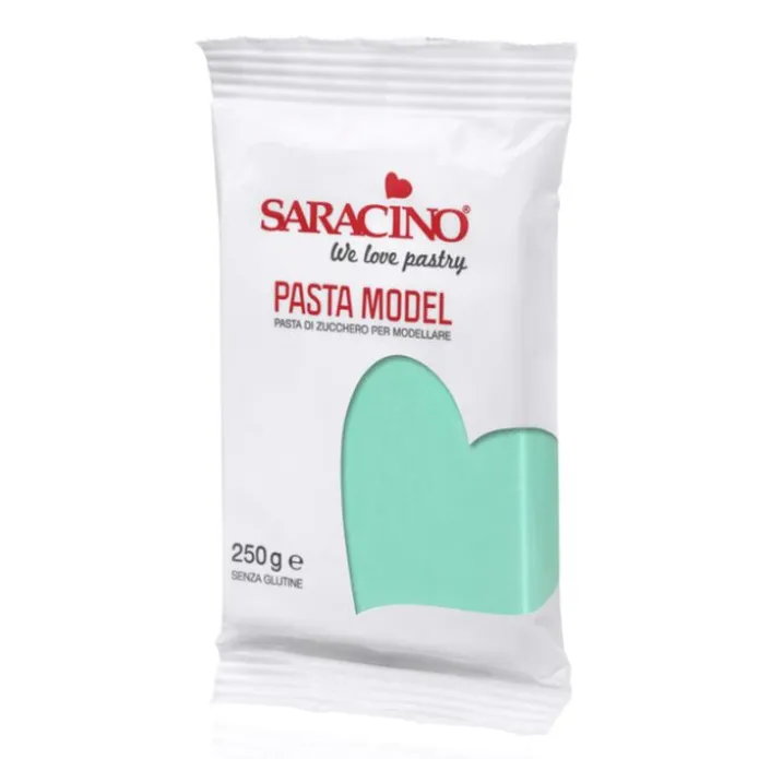 Pasta para modelar azul turquesa Tiffany 250 g - Sin gluten - Saracino