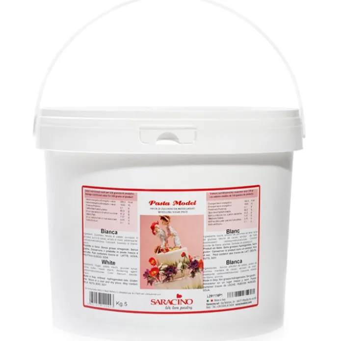 Pasta para modelar blanca 5 kg - Sin gluten - Saracino