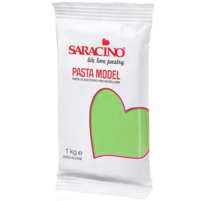 Pasta para modelar verde clara 1 kg - Sin gluten - Saracino