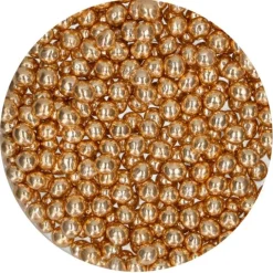 Perlas de chocolate crujiente oro metalizado 60 g - Funcakes