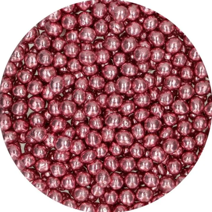 Perlas de chocolate crujiente rosa metalizado 60 g - Funcakes