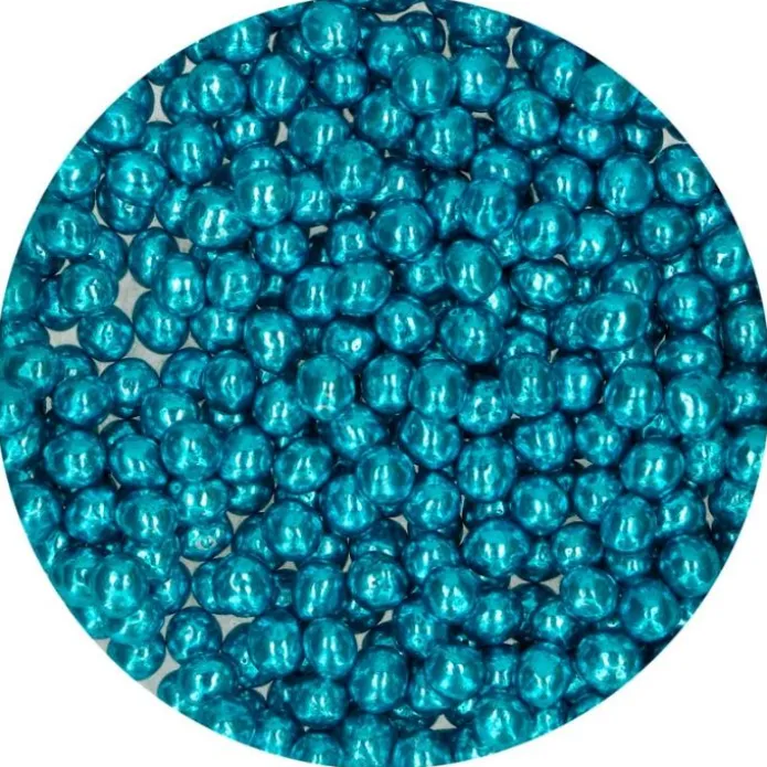Perlas de chocolate crujiente azul metalizado 60 g - Funcakes