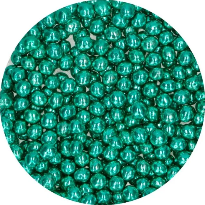 Perlas de chocolate crujiente verde metalizado 60 g - Funcakes