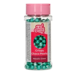 Perlas de chocolate crujiente verde metalizado 60 g - Funcakes