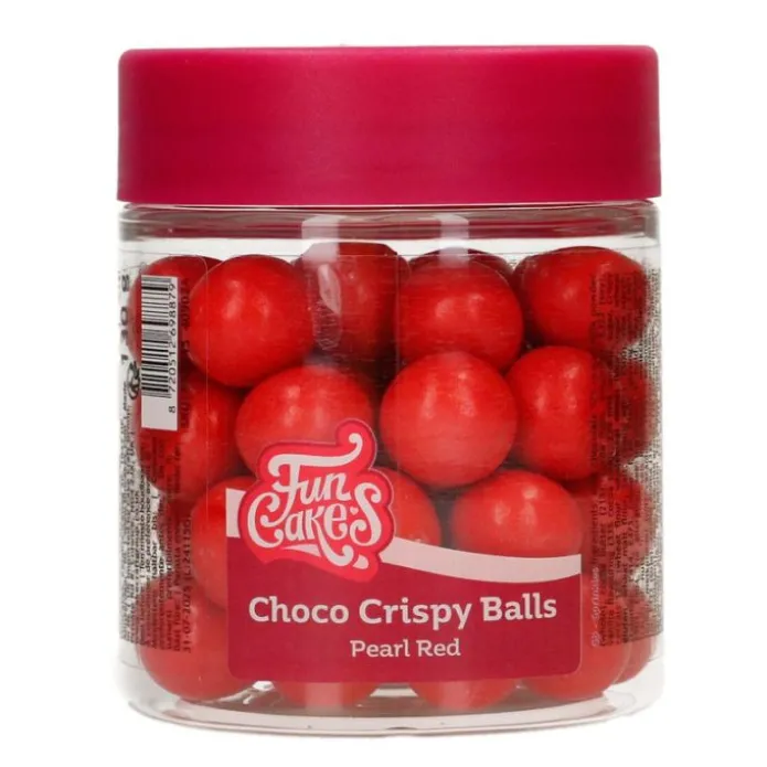 Perlas de chocolate rojas XXL 130 g - Funcakes