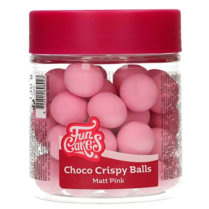 Perlas de chocolate rosa mate XXL 130 g - Funcakes
