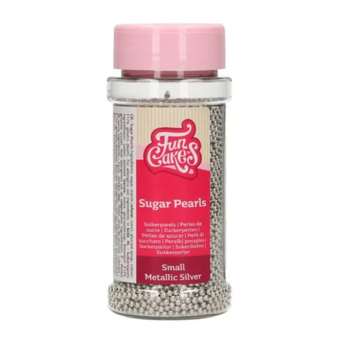 Perlas mini plateadas 80 g - Funcakes