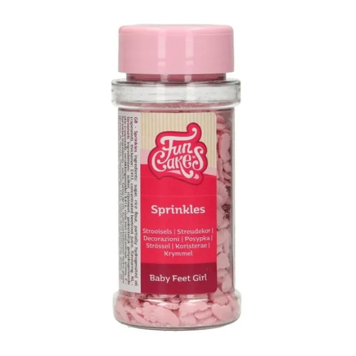 Pies de bebé de azúcar rosas 55 g - Funcakes