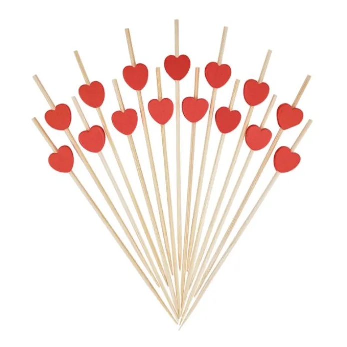 Pinchos-brochetas con corazón para aperitivos 7 cm (40) - Papstar