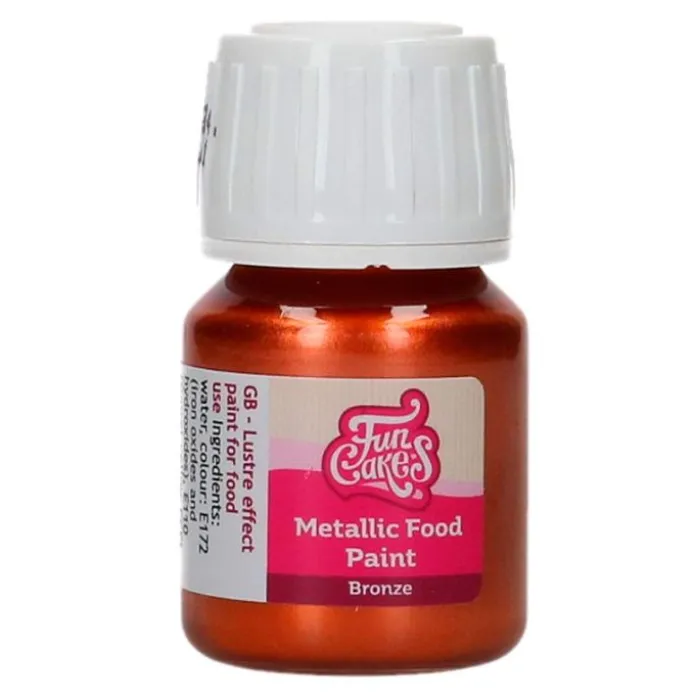 Pintura comestible metalizada bronce 30 ml - Funcakes