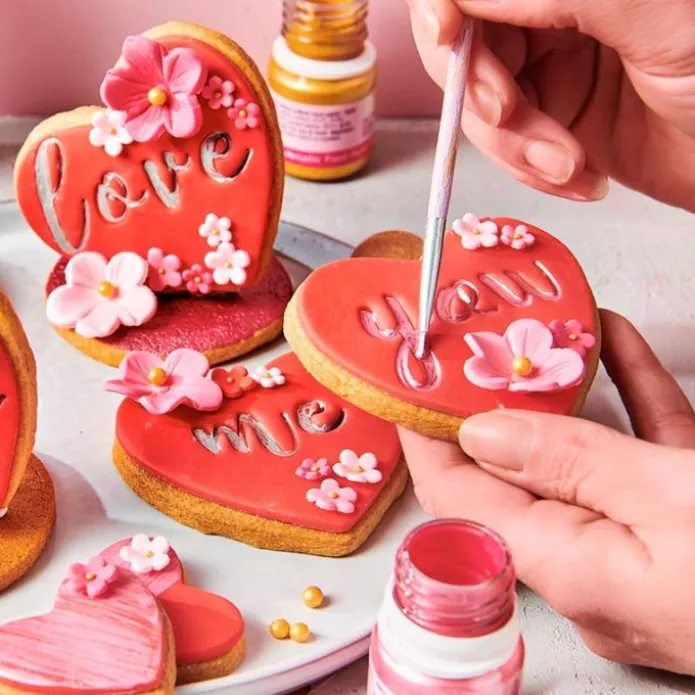Pintura comestible metalizada roja 30 ml - Funcakes