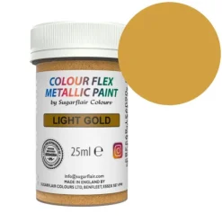 Pintura comestible metalizada oro claro 25 ml - Sugarflair