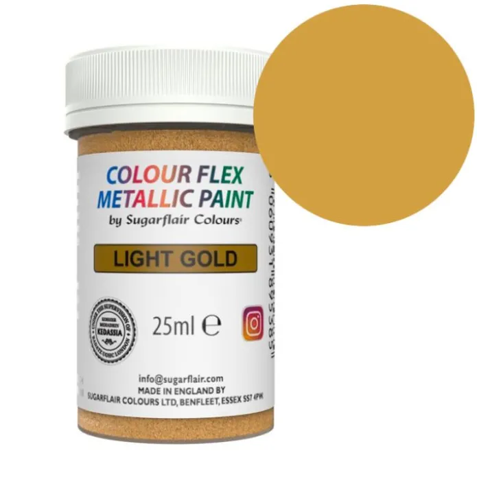Pintura comestible metalizada oro claro 25 ml - Sugarflair