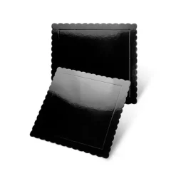 Plato cuadrado ondulado negro 20 cm - Pastkolor