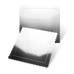 Plato cuadrado ondulado plateado efecto espejo 25 cm - Pastkolor