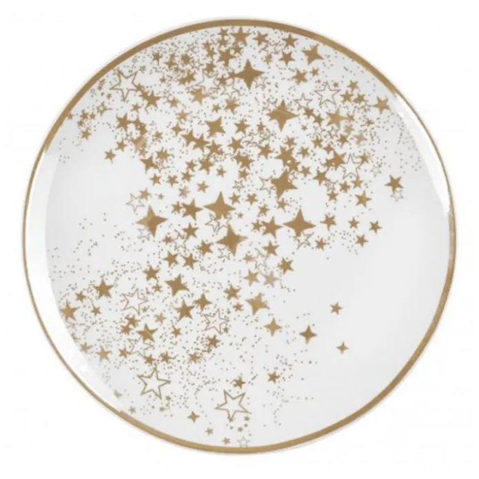 Plato de cerámica estrellas doradas 18 cm - Miss Étoile