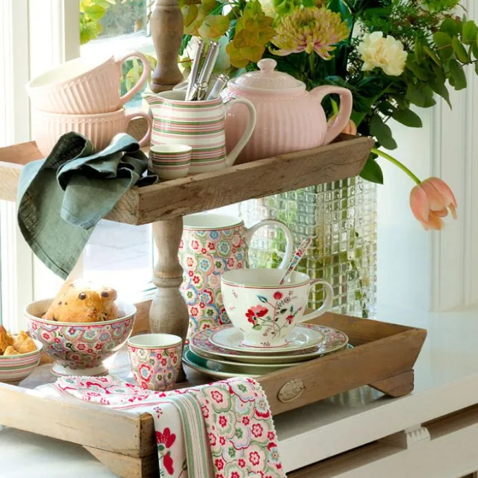 Plato de cerámica para postre Mozy Pale Pink 20 cm - GreenGate