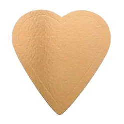 Plato en forma de corazón para tarta dorado 26 cm