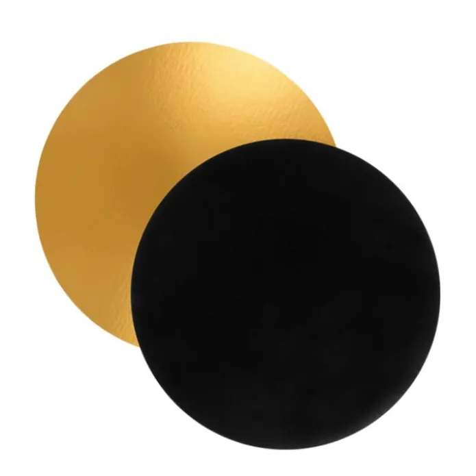 Plato redondo negro y dorado 17,5 cm