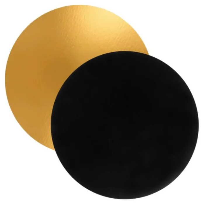 Plato redondo negro y dorado 25 cm - Pastkolor