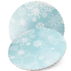 Plato redondo ondulado copos de nieve 35 cm