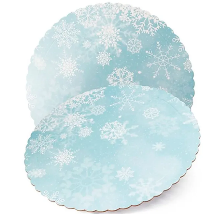Plato redondo ondulado copos de nieve 35 cm